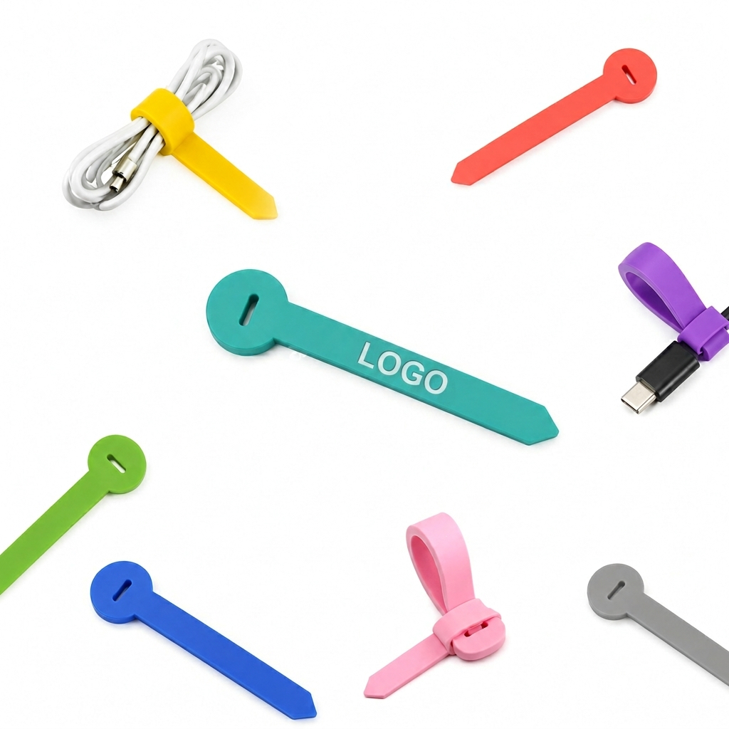 Flexible Silicone Cable Tie and Cord Organizer