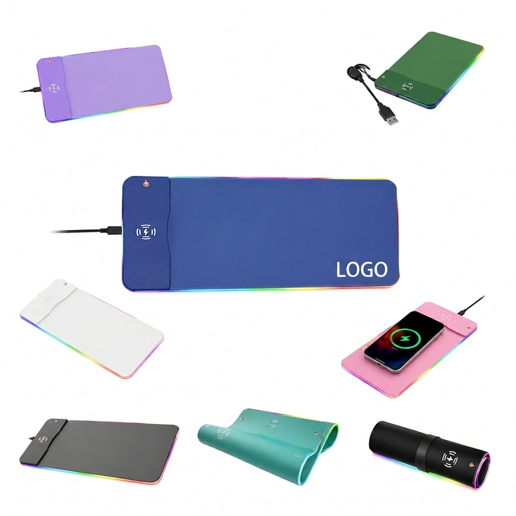 RGB Glow Desktop Mat with Integrated Power Hub and Smooth Tracking Surface
