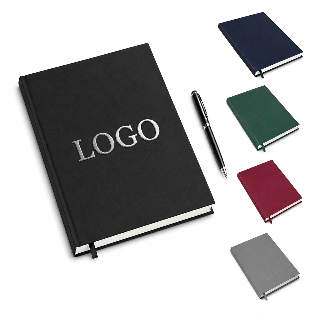 Professional Hardbound Journal with Integrated Bookmark and Writing Tool