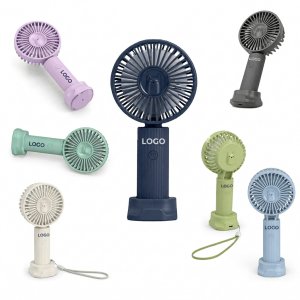 Multi-Functional USB Desktop Fan with Integrated Device Holder and LED Accent