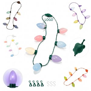 Multi-Color Festive Light-Up Bulb Necklace