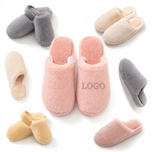 Plush Faux Fur Indoor Slippers with Cushioned Non-Slip Sole