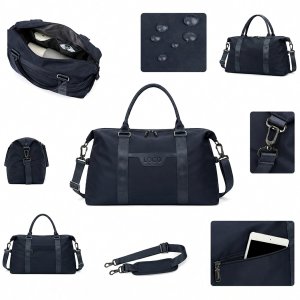 Heavy-Duty Water-Resistant Commuter Duffel Bag with Padded Tech Sleeve