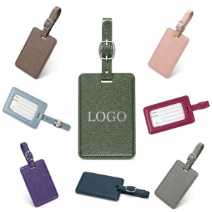 Pebbled Texture Synthetic Leather Travel Identification Tag