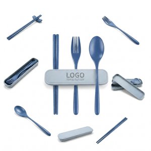 Portable 3-Piece Reusable Cutlery Set with Compact Storage Case