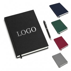 Professional Hardbound Journal with Integrated Bookmark and Writing Tool