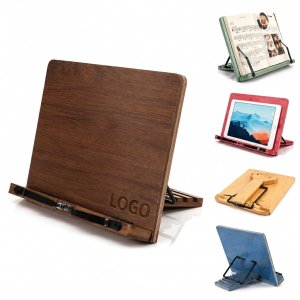 Adjustable Bamboo Easel for Tablets and Books